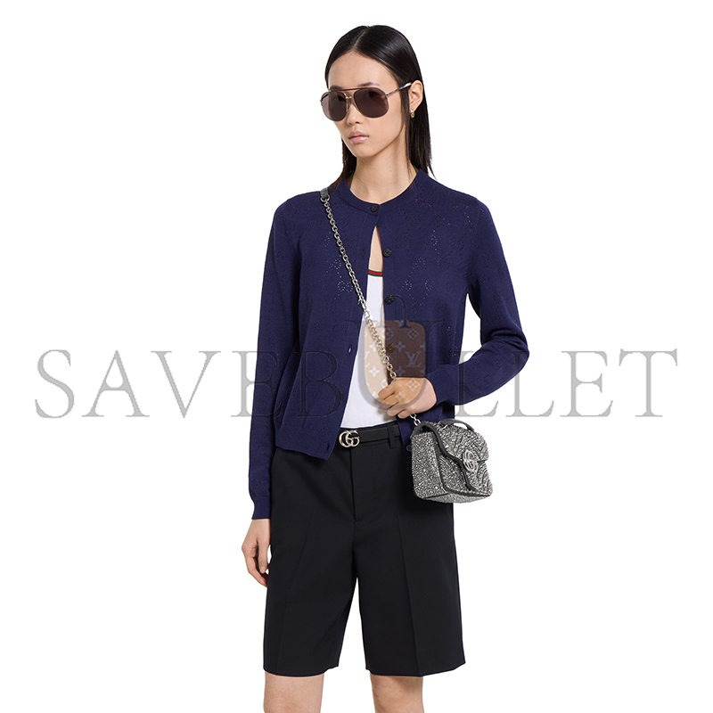 GUCCI GG MARMONT CRYSTALS SMALL SHOULDER BAG 837280 (22*12.5*6cm)